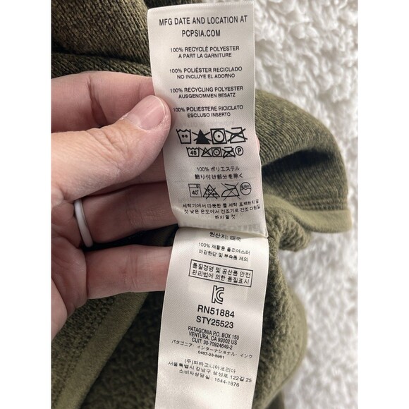 Patagonia Men's Small Better Sweater 1/4 Zip Pullover 25523 Green Gorpcore - Picture 5 of 9